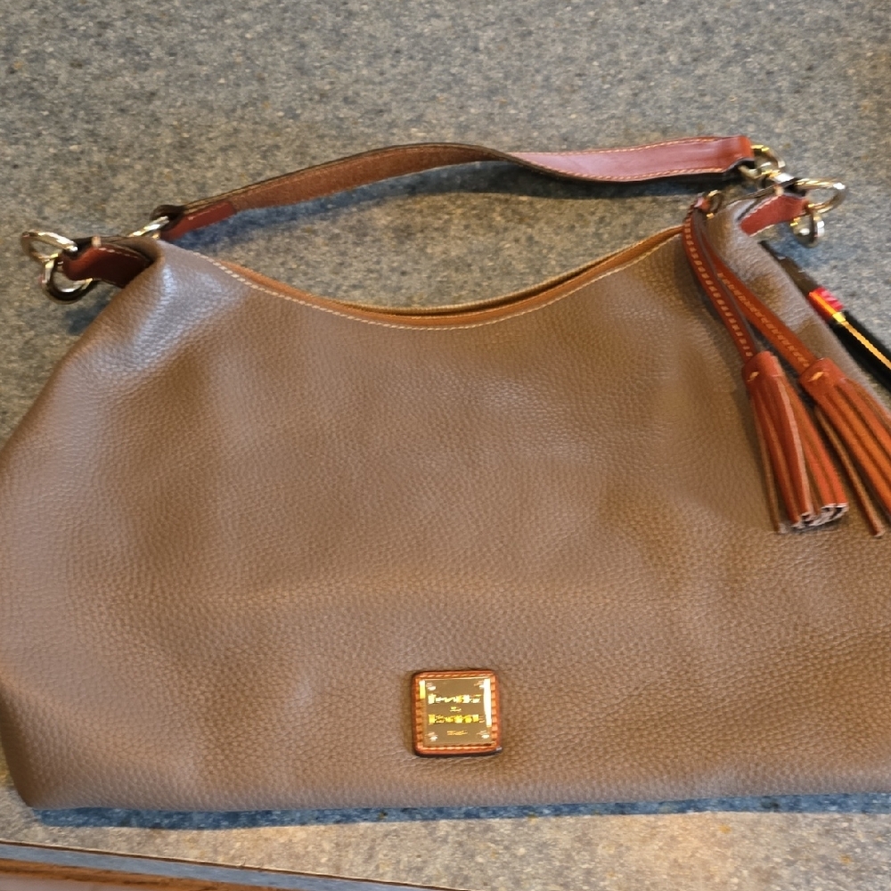 Dooney & Bourke Brown Hobo Bag with Tassel Detail